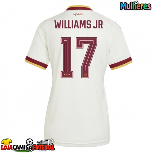 Camisa de Futebol Espanha Nico Williams #17 Equipamento Secundário Mulheres Mundo 2026 Manga Curta